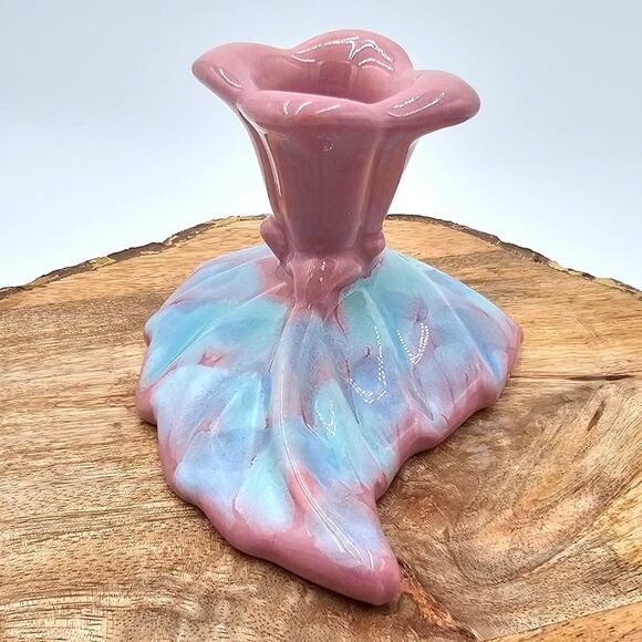1950s Vintage Royal Haeger Art Deco Miami Style 80s Leaf Candlestick Holder - Picture 1 of 6